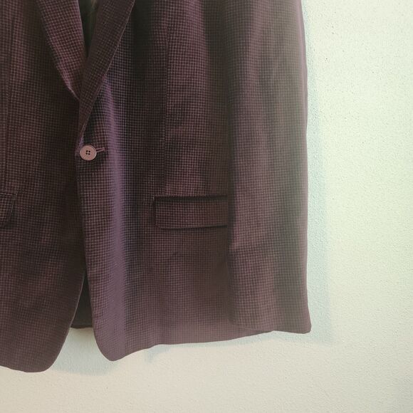 Tallia Mens Blazer Jacket Maroon Size Large Regular Double Vent Single Breasted - Picture 12 of 14